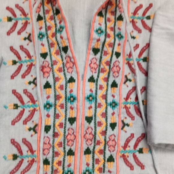 Ruff Hewn chambray boho top Size L - Picture 3 of 8